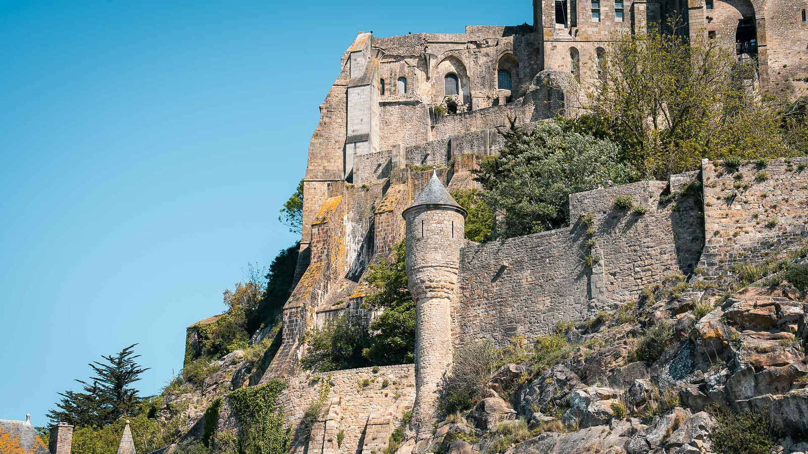 Mont Saint Michel towers and ramparts