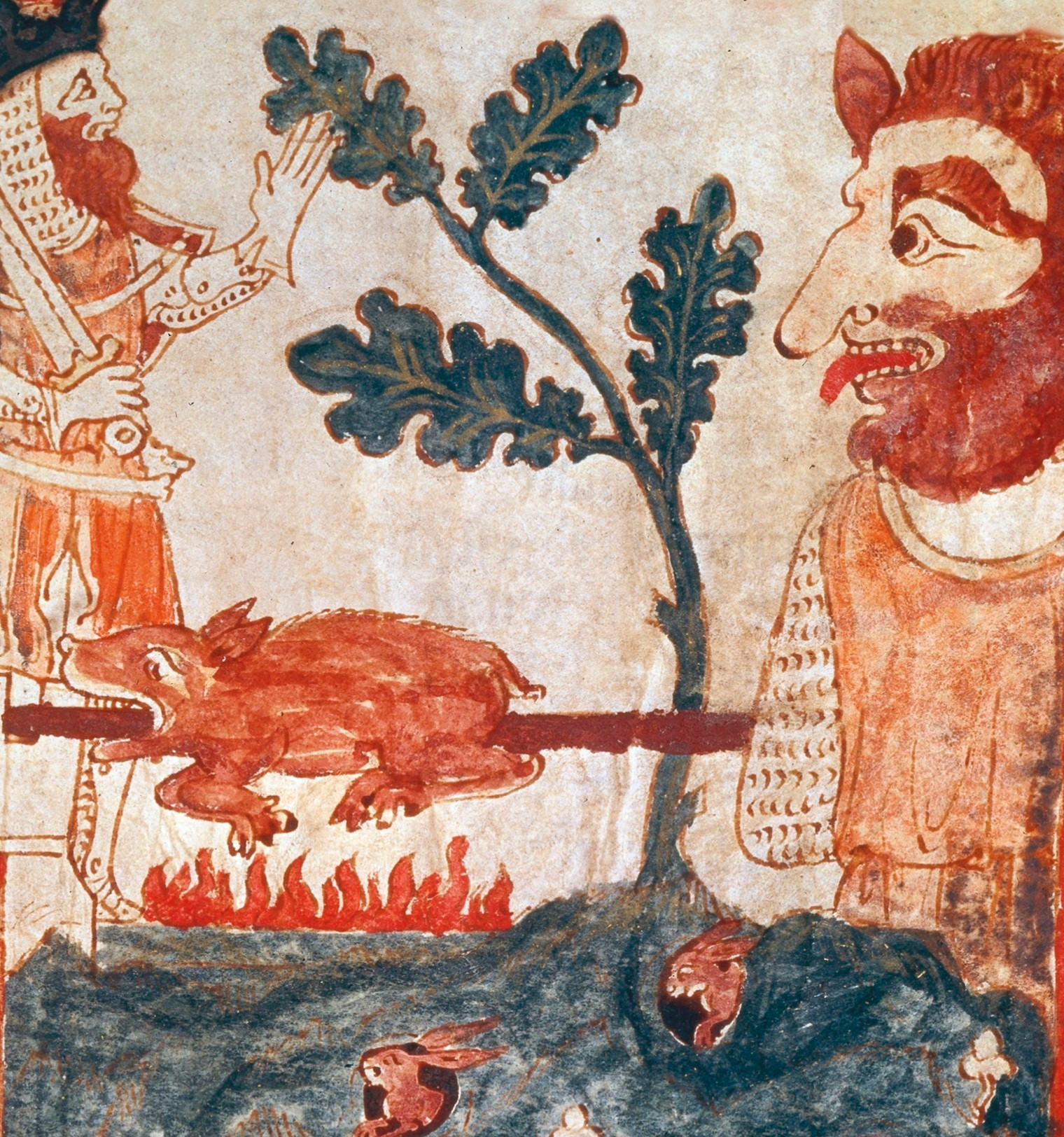 King Arthur and giant battle
