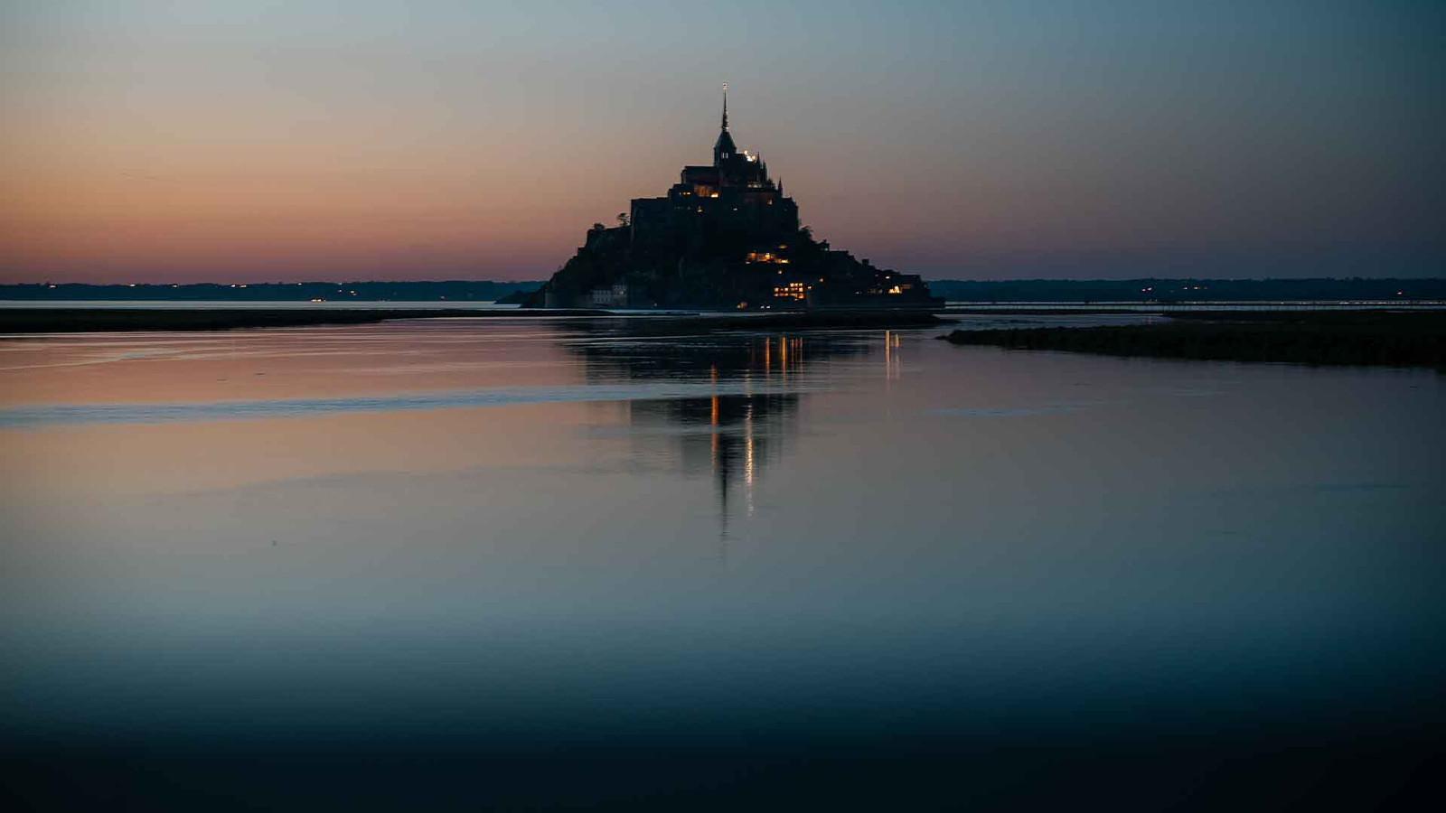 Mont St Michel at night