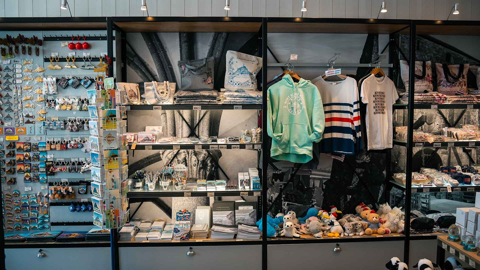 general tourist shop at Mont Saint Michel