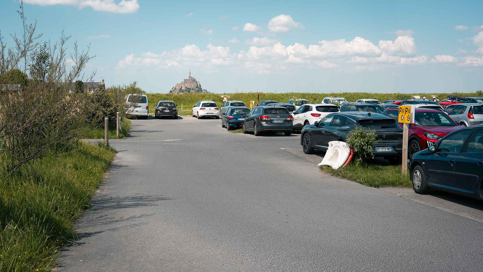 parking at Mont Saint Michel, France